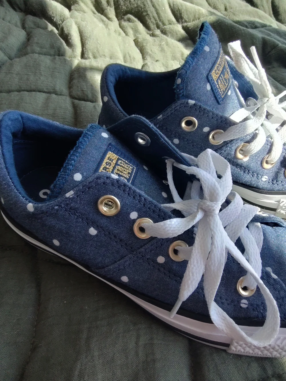 Converse Kids Blue Polka Dot All Star Sneakers